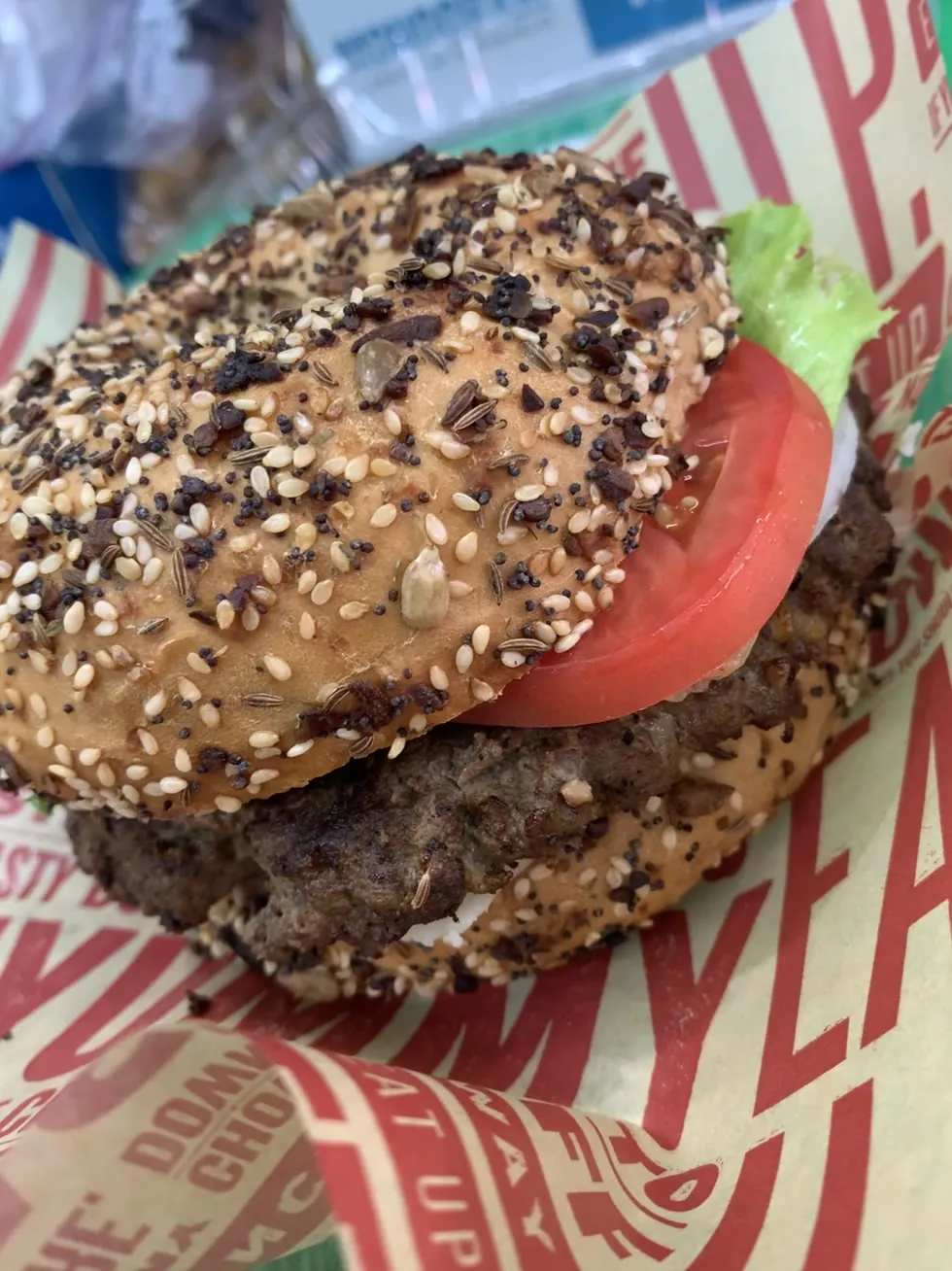 BeBop's smash burger with Zapp's Hotter N Hot chips