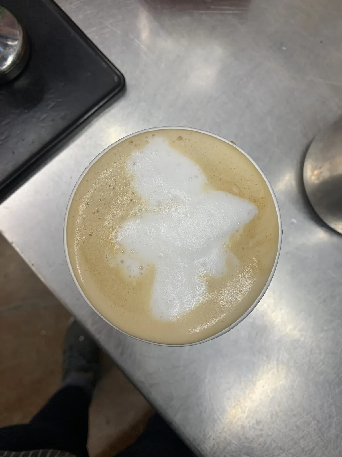 BeBop's frozen coffee — whipped cream, cinnamon & an apple fritter